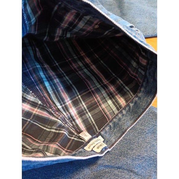 Vtg LL Bean Womens 12P Denim Straight Leg Relaxed Fit Plaid Flannel Lined Jeans - Picture 4 of 9